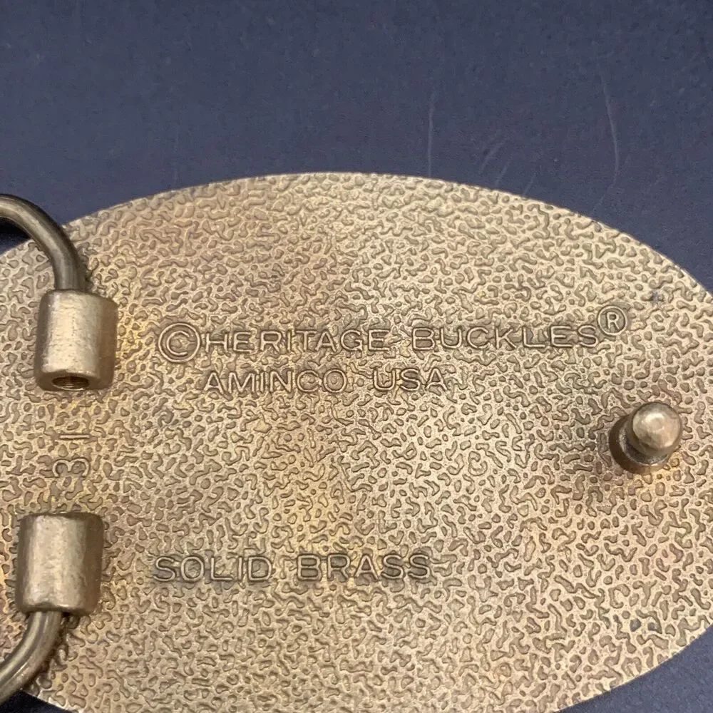 Vintage Heritage Buckles Brass High Iron Train President 1859 Belt Buckle Locom